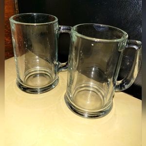 Heavy Glass Beer Mug Set of 2